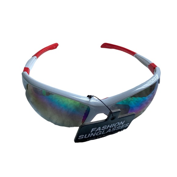 Sports Wrap Semi Rim Rainbow Fashion Sunglasses - Picture 12 of 12